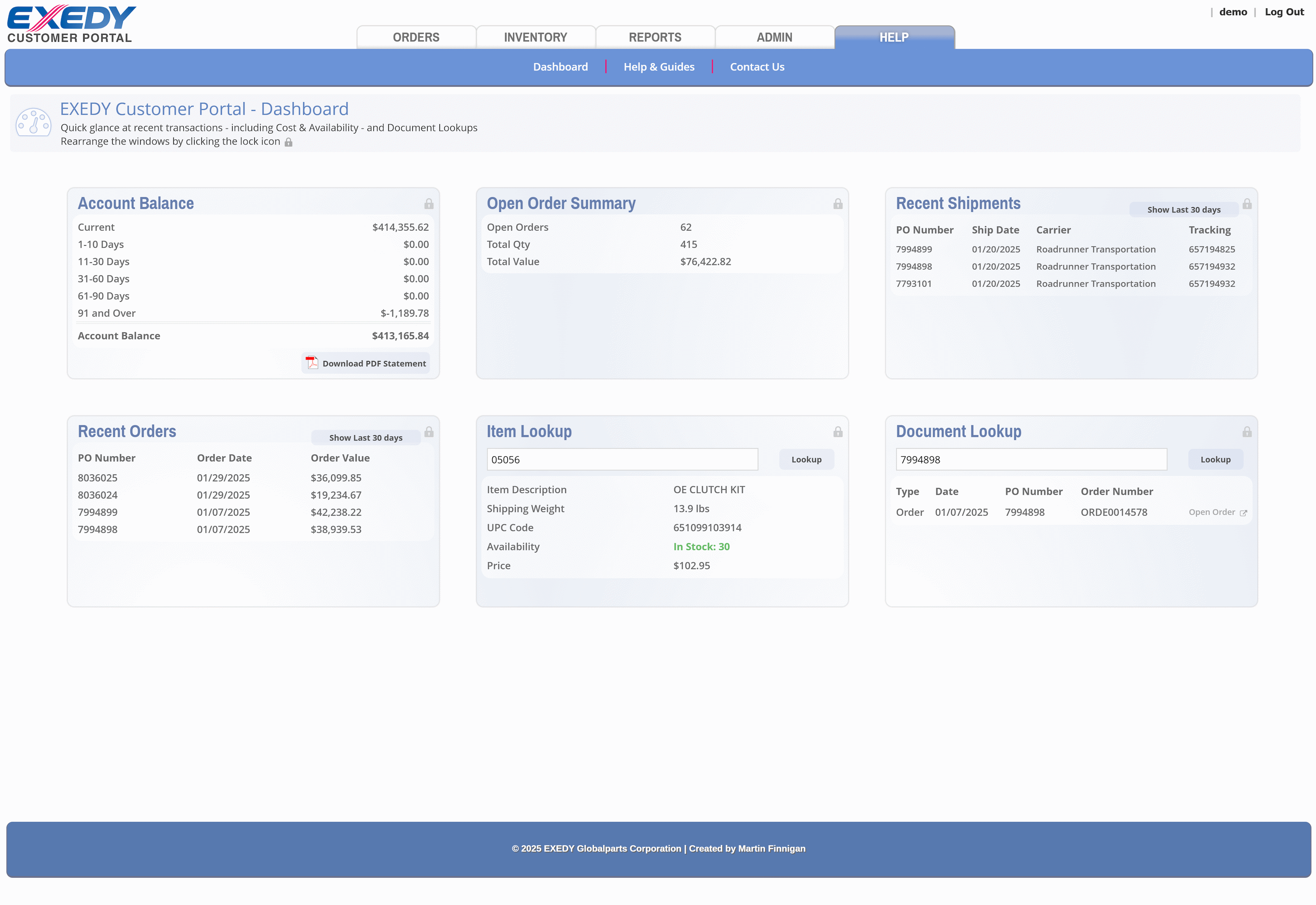 Dashboard Screenshot