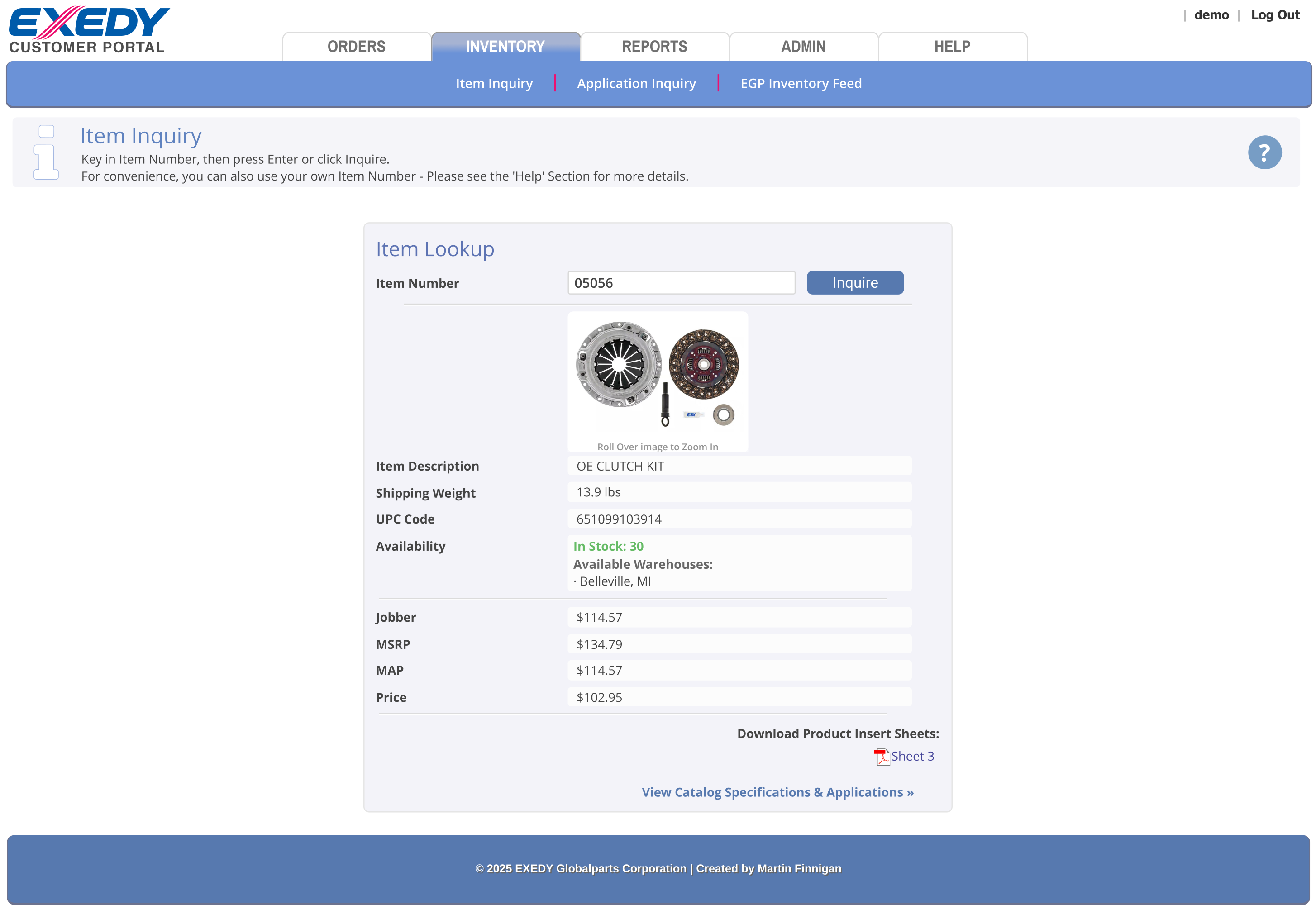 Item Lookup Screenshot